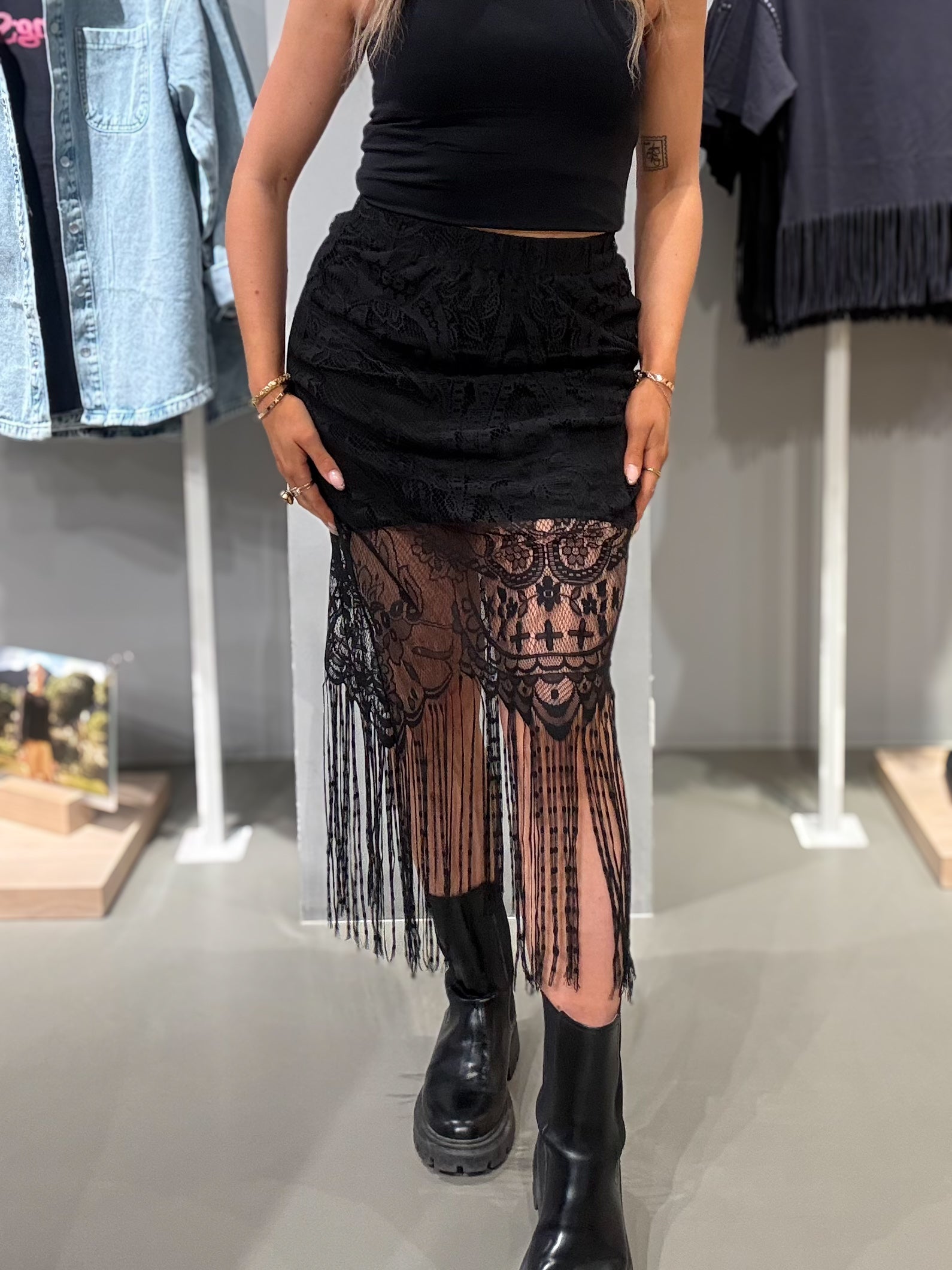 PCCLAIR Long Skirt - Black